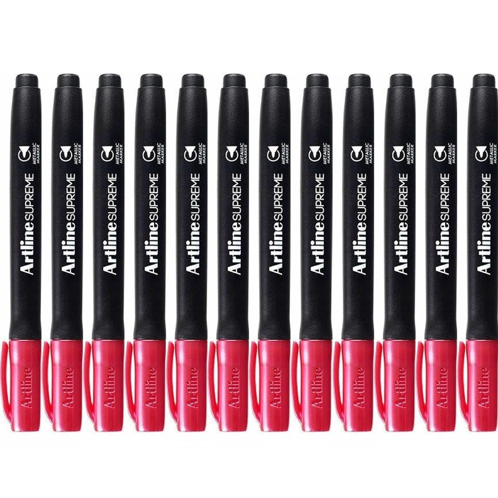 Artline Box 12 Supreme Metallic Marker (Pink) JB Hi-Fi