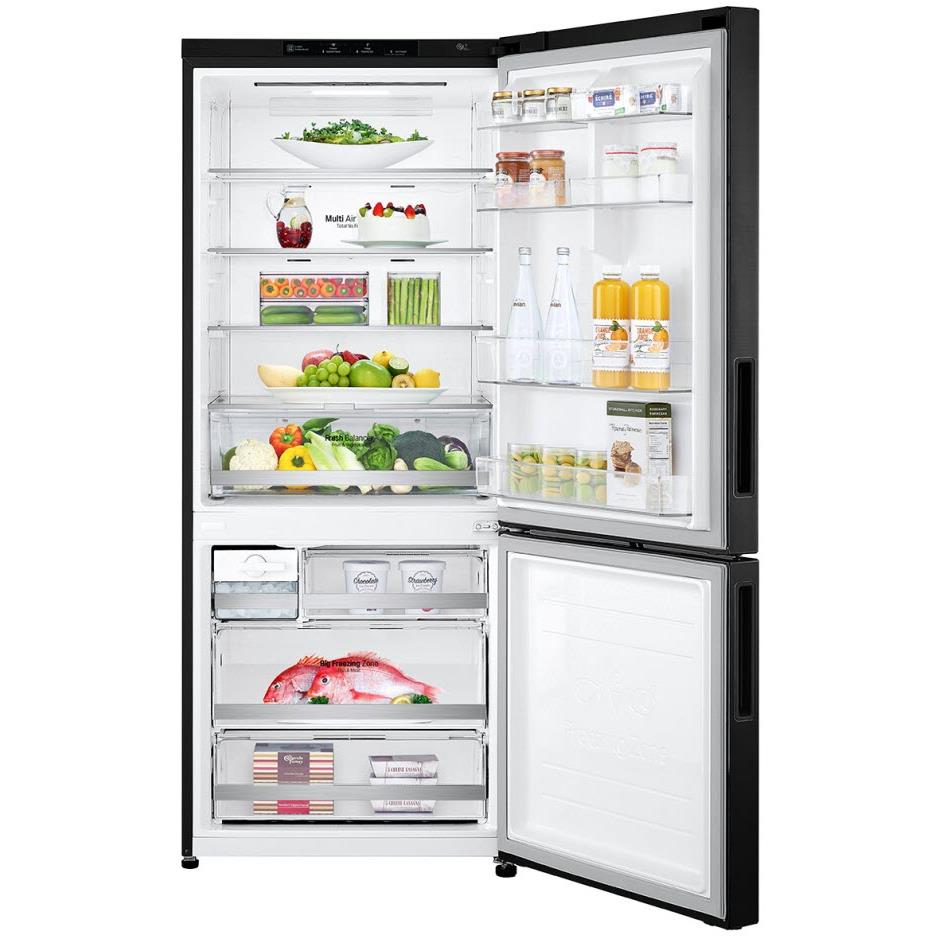 LG GB455MBL 420L Bottom Mount Fridge (Matte Black) JB HiFi