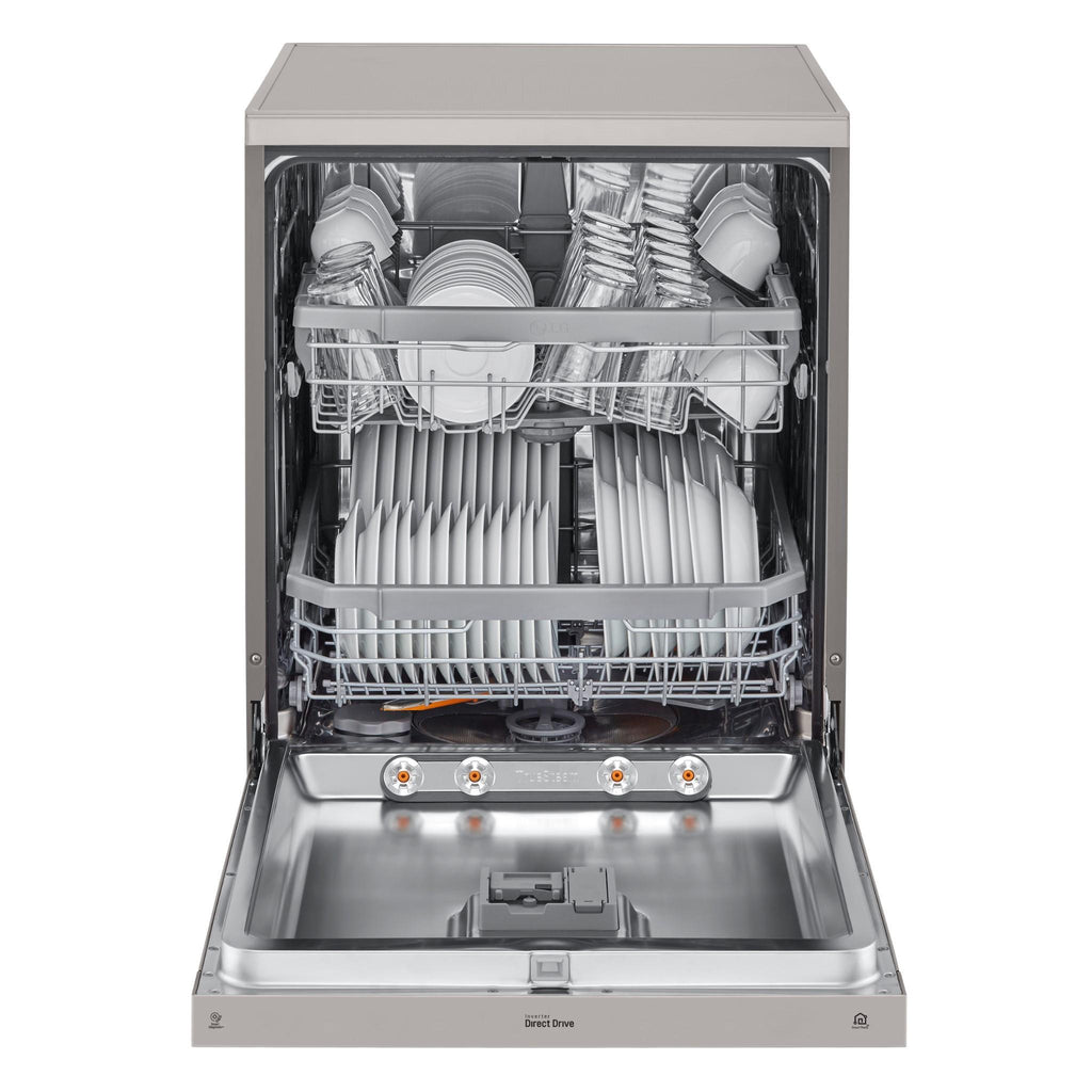 LG XD4B24PS TrueSteam 14 Place Setting Dishwasher (Platinum Steel) JB HiFi