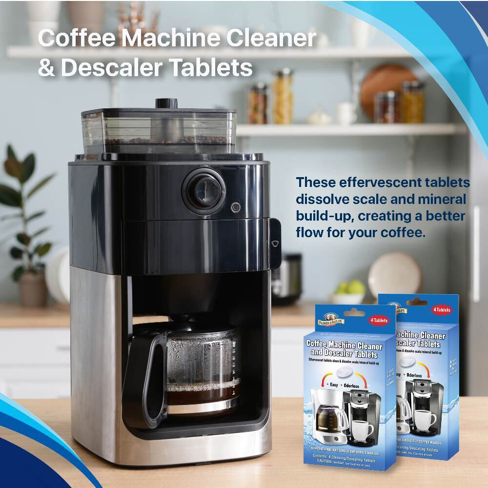 Parker and Bailey 4-Pack Coffee Machine Cleaner and Descaler