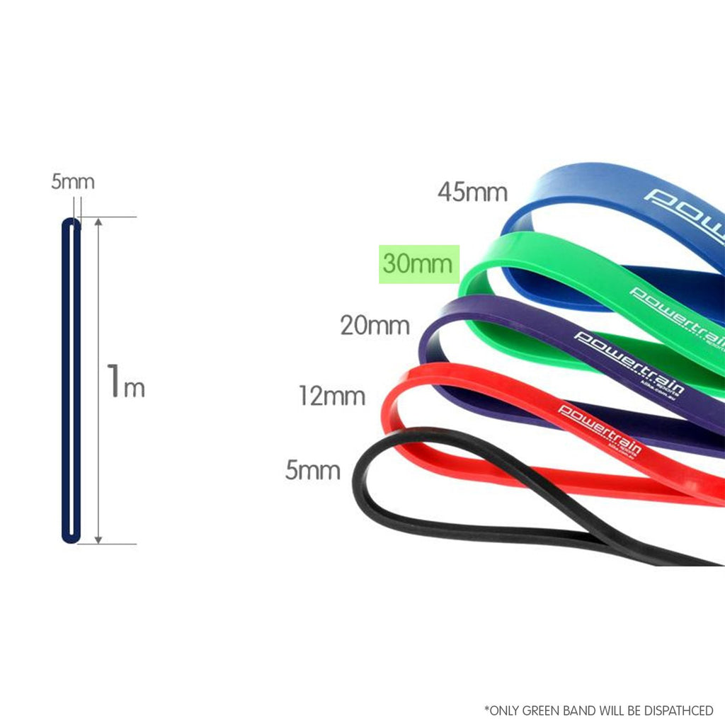 Powertrain Home Gym Workout Resistance Exercise Band Green JB HiFi