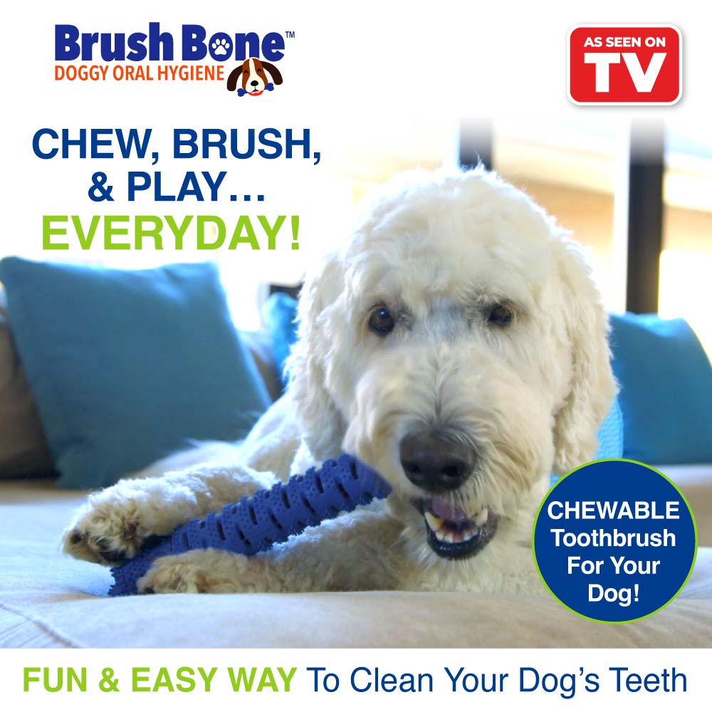 Brush Bone Self-Brushing Toothbrush For Dogs with Treat Dispenser