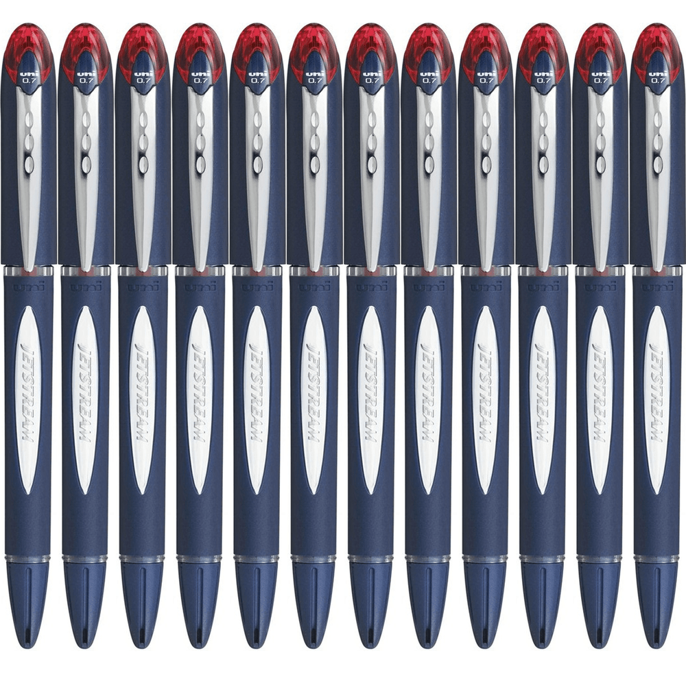 Uni-Ball Jetstream SX-217 Penne A Sfera Blu - Punta Media 0,7mm (Confezione Da 6)