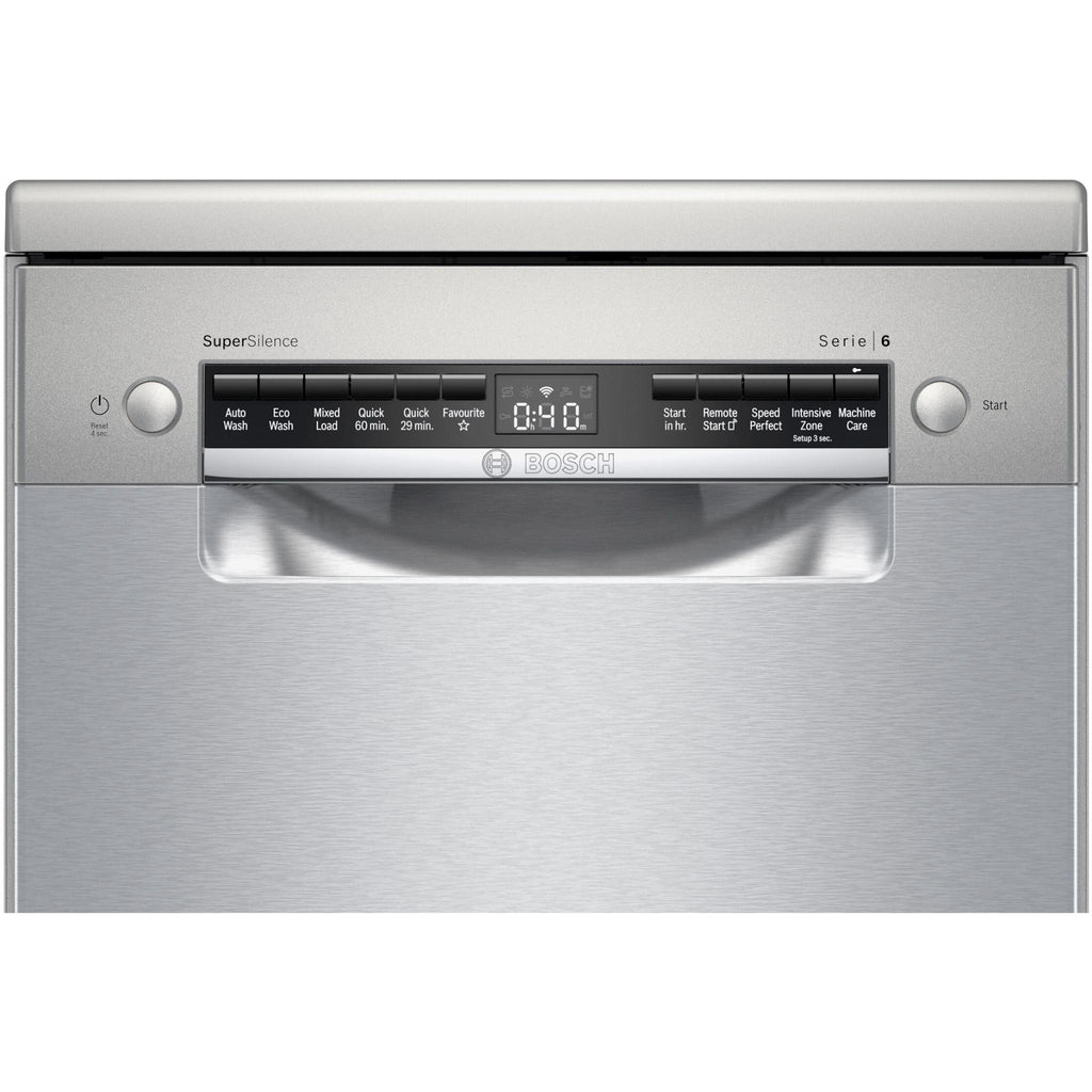 Bosch SPS6IKI01A Series 6 10Place Setting Slim Freestanding Dishwasher (Stainless Steel) JB HiFi