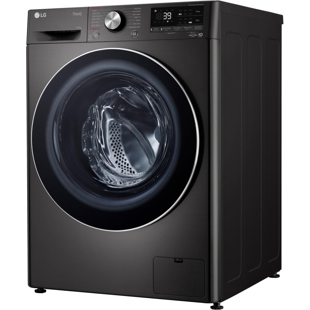 LG WV91412B Series 9 12kg Front Load Washing Machine (Black) JB HiFi