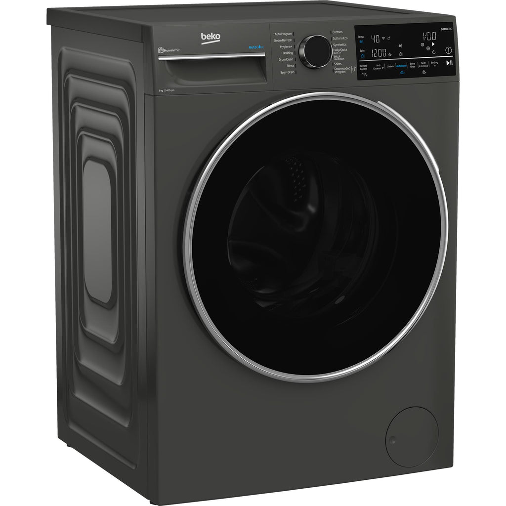 Beko BFLB904ADG 9kg Auto Dose Front Load Washing Machine (Graphite