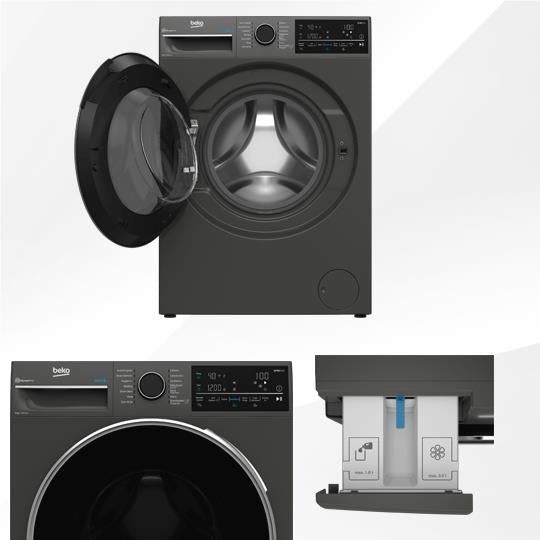 Beko BFLB904ADG 9kg Auto Dose Front Load Washing Machine (Graphite