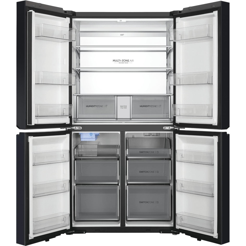 Haier HRF680YPC 623L Quad Door Fridge with Ice & Water (Black) JB HiFi