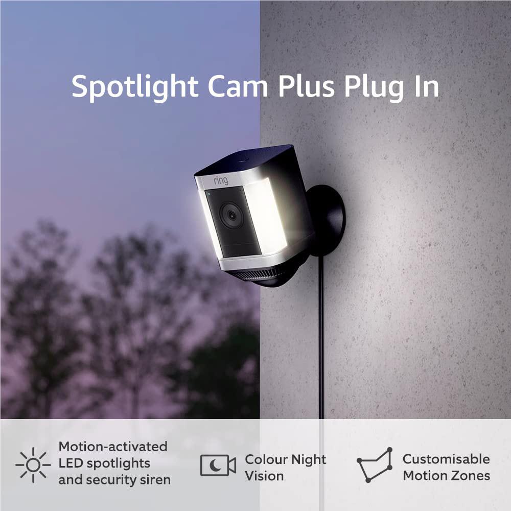 Ring Spotlight Cam Plus Plug-In (Black) - JB Hi-Fi