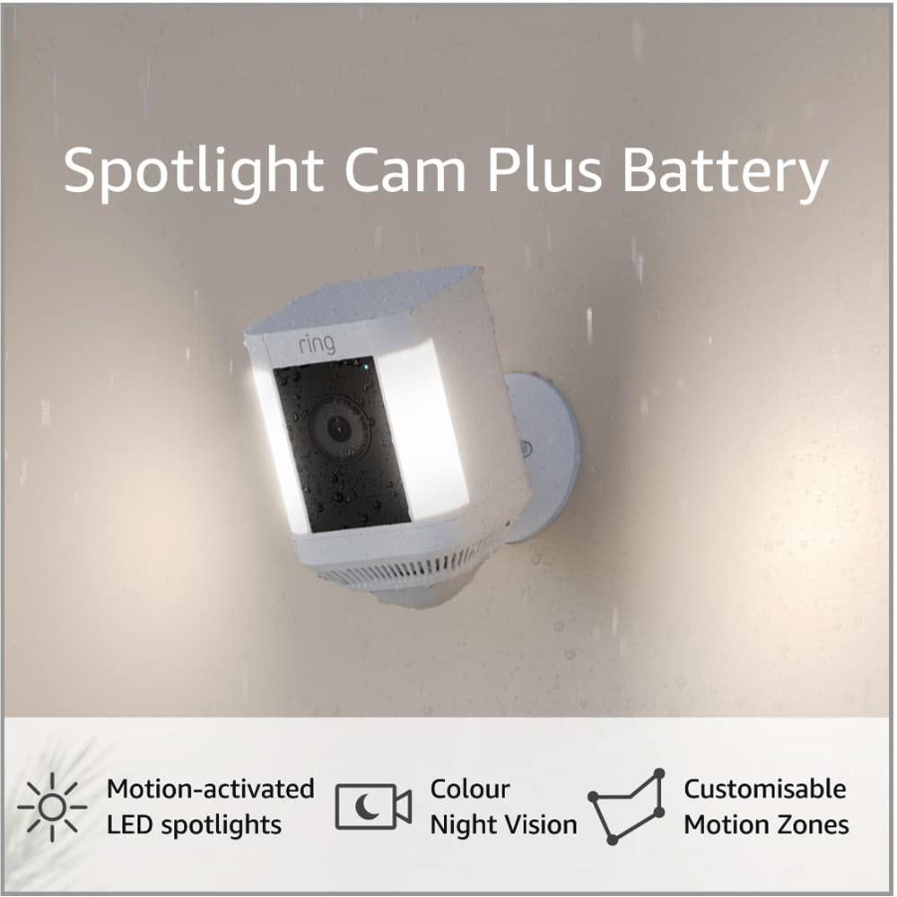 Ring Spotlight Cam Plus Battery [2-Pack](White) JB Hi-Fi