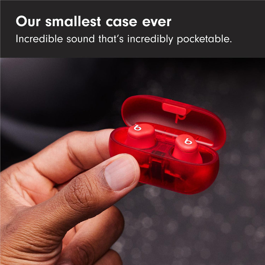 Beats Solo Buds True Wireless Earbuds (Transparent Red) JB HiFi