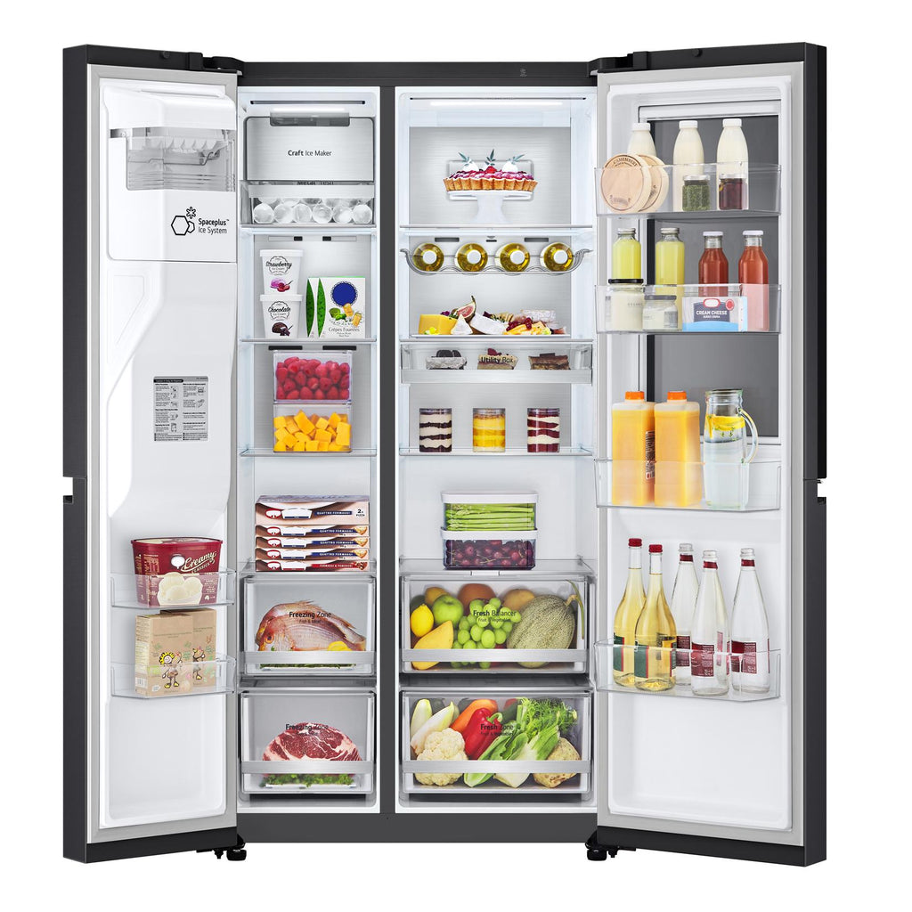 LG GSV600MBLC 635L InstaView Side by Side Fridge (Matte Black) JB HiFi