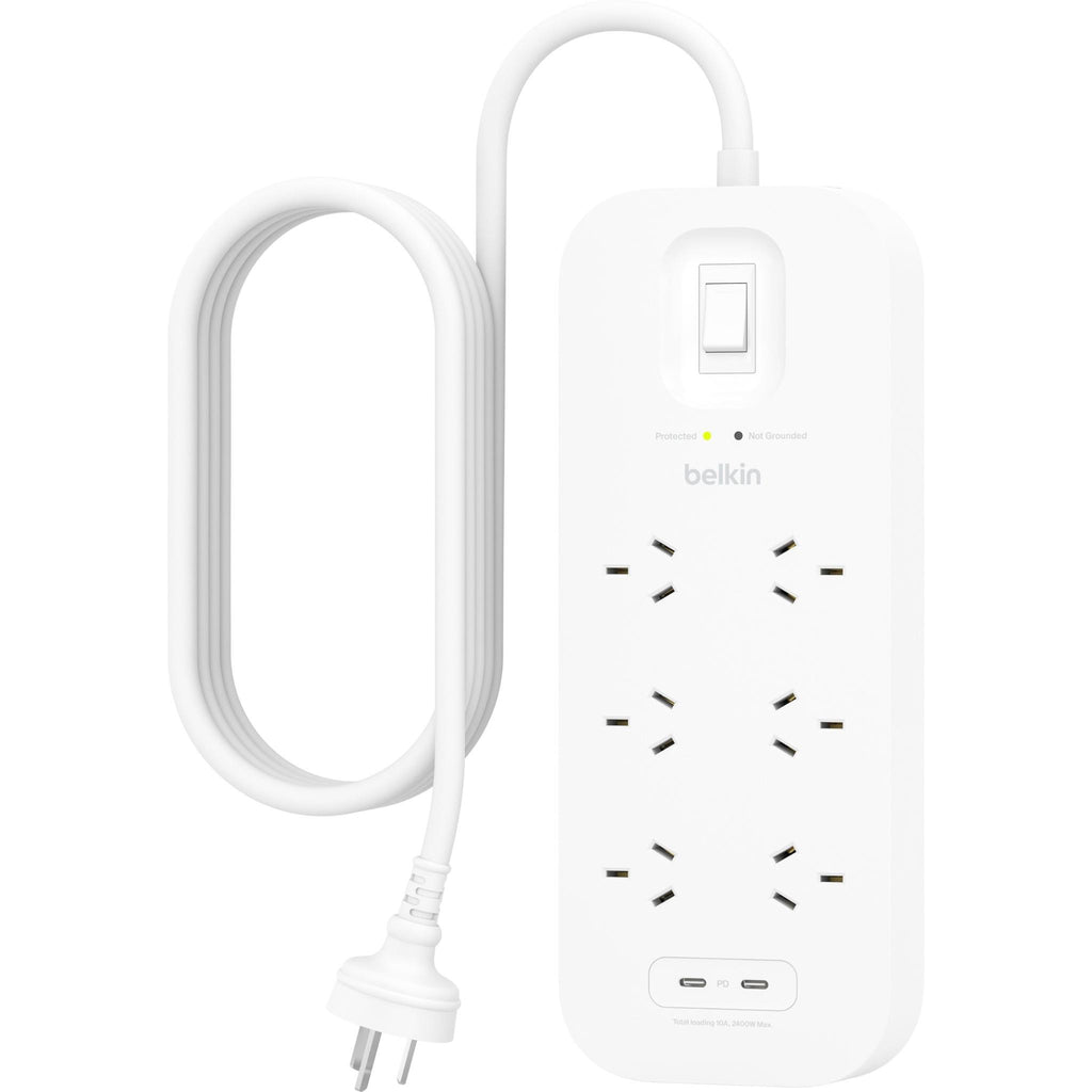 Belkin Connect 6Outlet Surge Protector with Dual USBC 30W JB HiFi