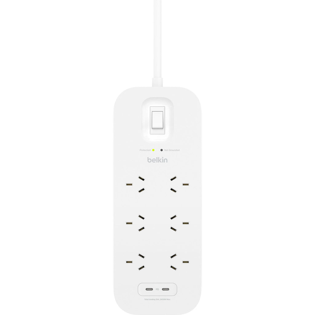 Belkin Connect 6Outlet Surge Protector with Dual USBC 30W JB HiFi