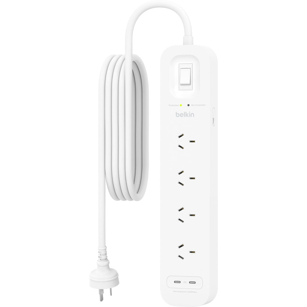 Belkin Connect 4Outlet Surge Protector with Dual USBC 30W JB HiFi