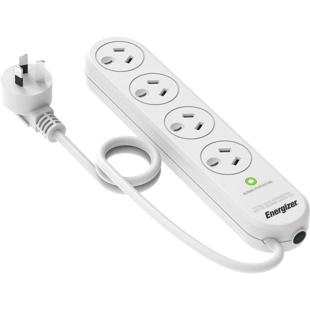 Energizer 4 Outlet Surge Protector Power Board JB HiFi