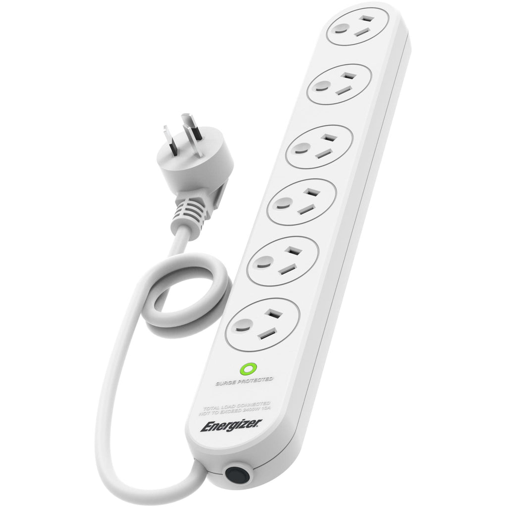 Energizer 6 Outlet Surge Protector Power Board JB HiFi