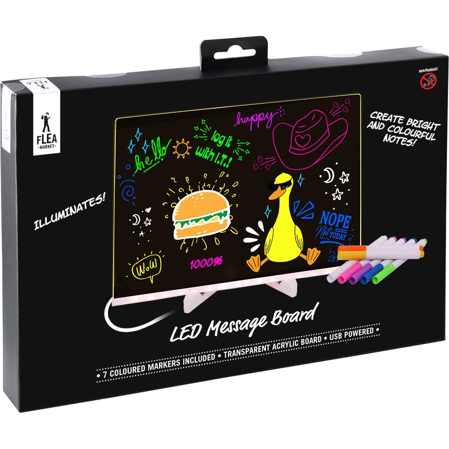 Flea Market LED Message Board with Coloured Markers JB Hi-Fi