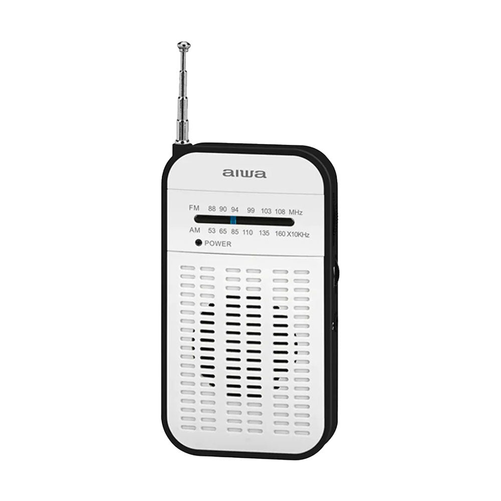Aiwa Portable Handheld AM/FM AAA Battery Radio (White) JB Hi-Fi