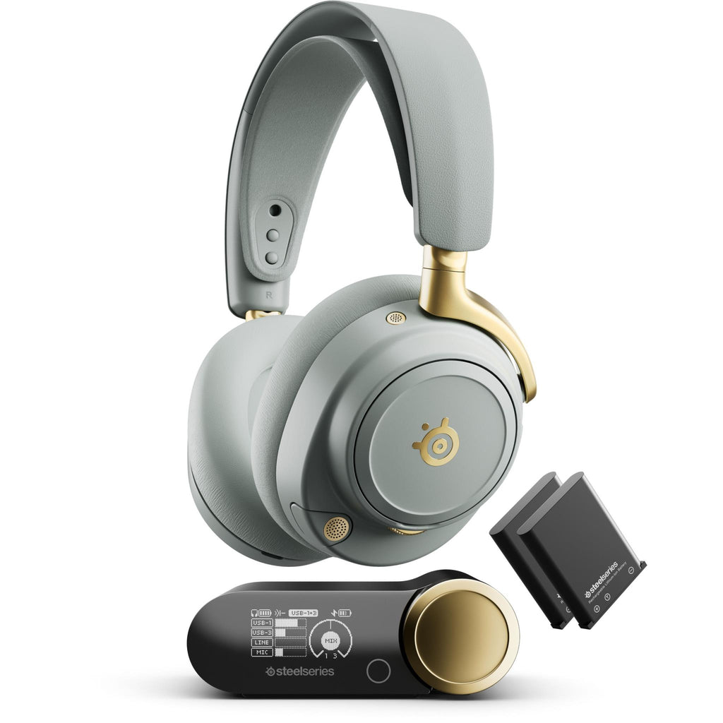 SteelSeries ArctisNovaElite　Sage & Gold SteelSeries Arctis Nova Elite Wireless Gaming Headset (Sage & Gold