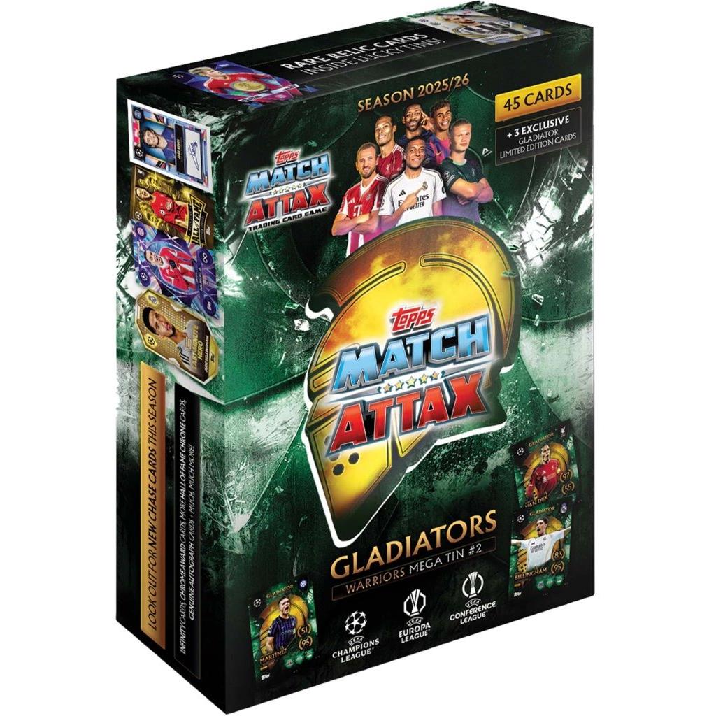 Topps UCC Match Attax Extra 2026 Mega-Tin-bundel, de 3 Mega Tins uit de