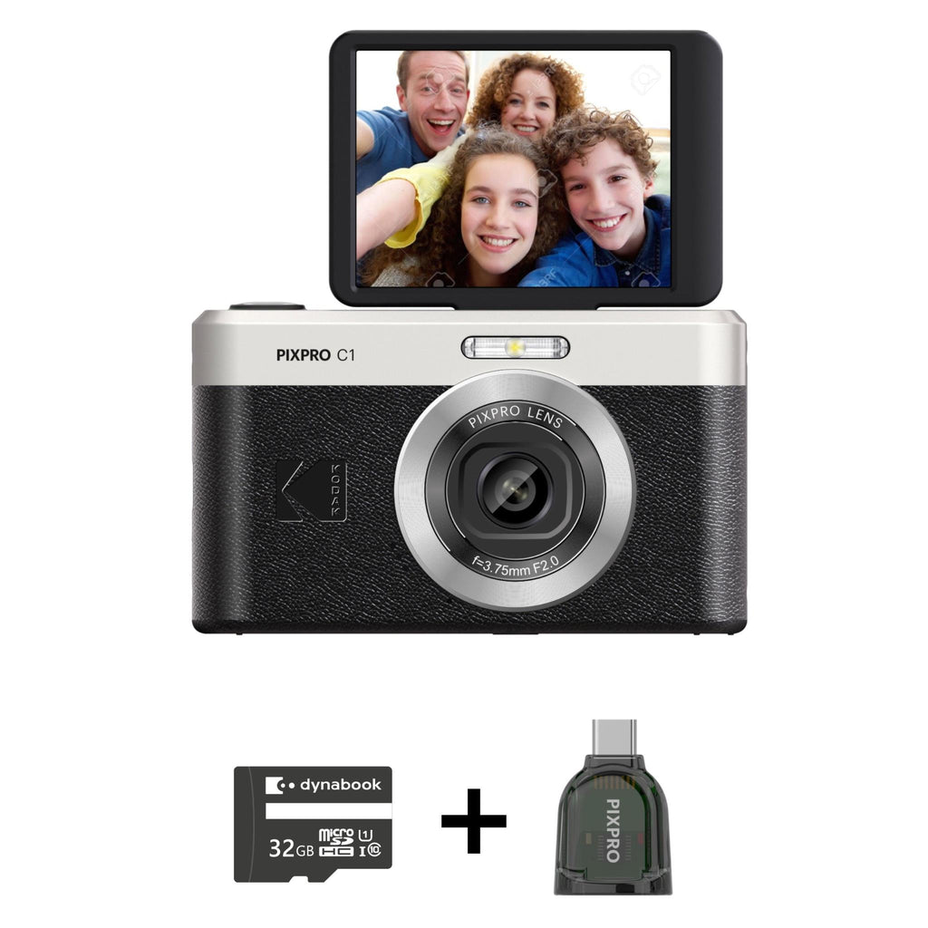 Kodak Pixpro C1 Digital Camera with MicroSD Card Bundle (Black