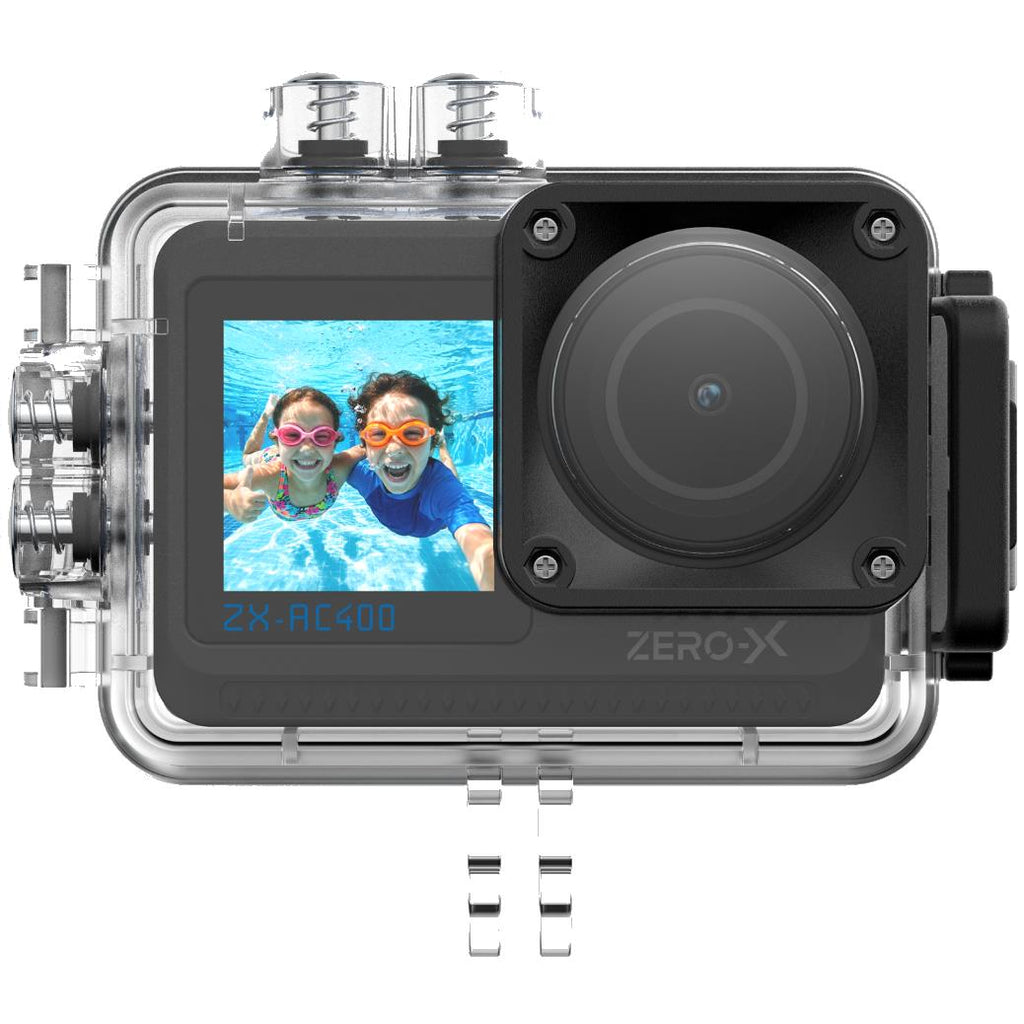 Zero-X ZX-AC400 4K UHD Waterproof Action Camera with Dual-Screen