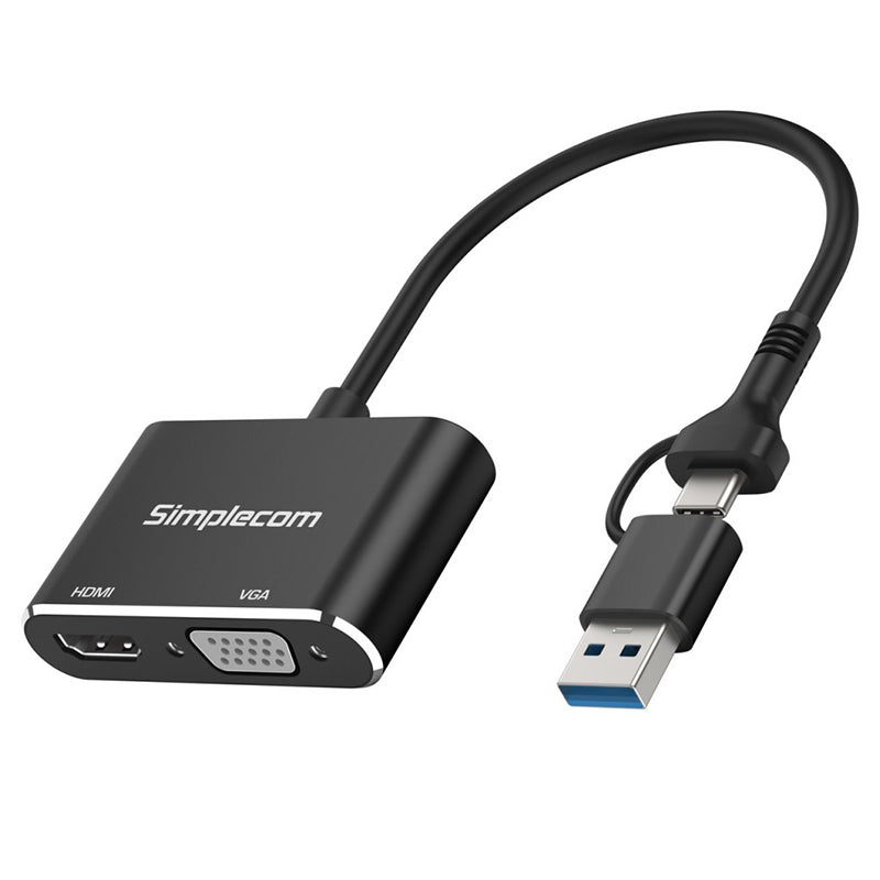 Simplecom USB and USB-C to HDMI FHD 1080p VGA Video Card