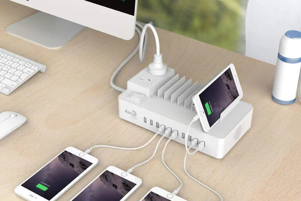 AeroCool Charging Station with 10 USB Port and 2 AC Outlet Surge