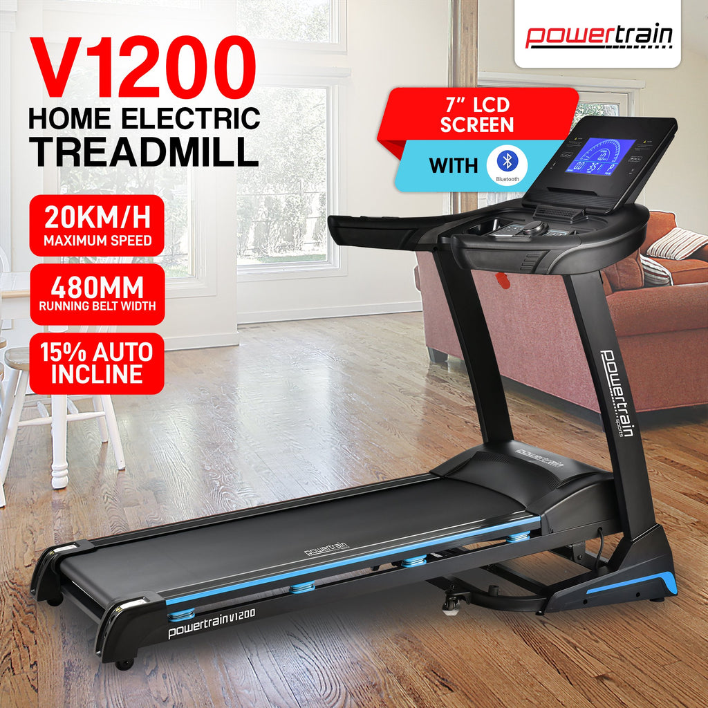 Powertrain V1200 Treadmill with Shock-Absorbing System JB Hi-Fi