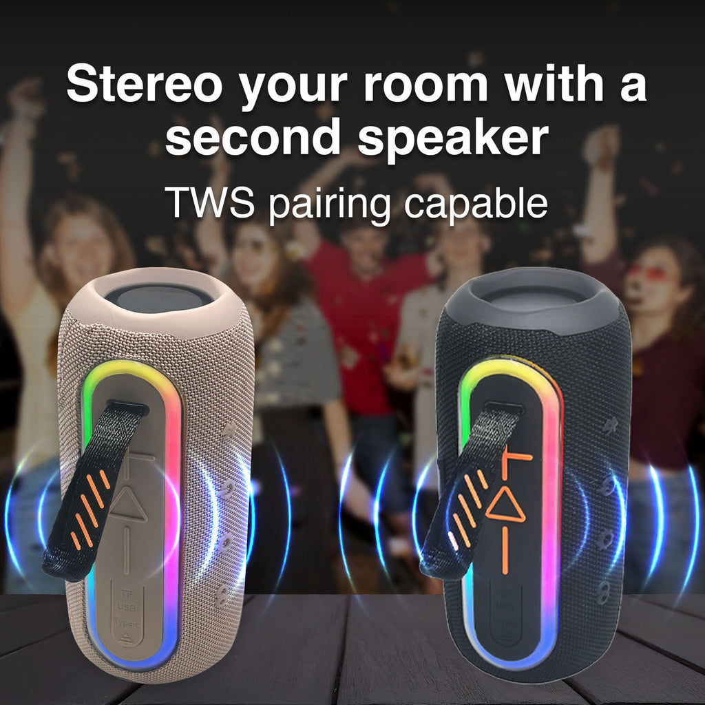 Laser Portable Fabric Speaker Pro – RGB Lights (Pink) - JB Hi-Fi