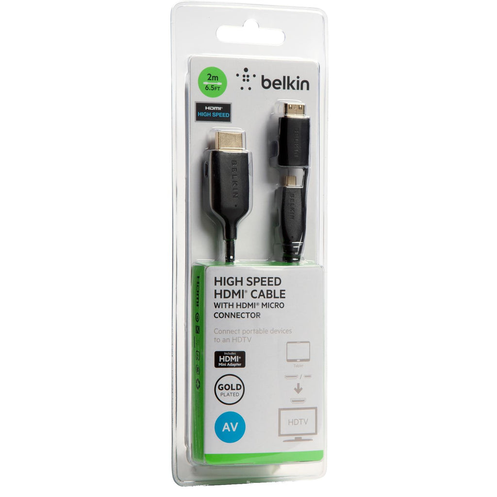 Belkin Essential High Speed HDMI Cable Micro Adapter 4K 2m - JB Hi-Fi