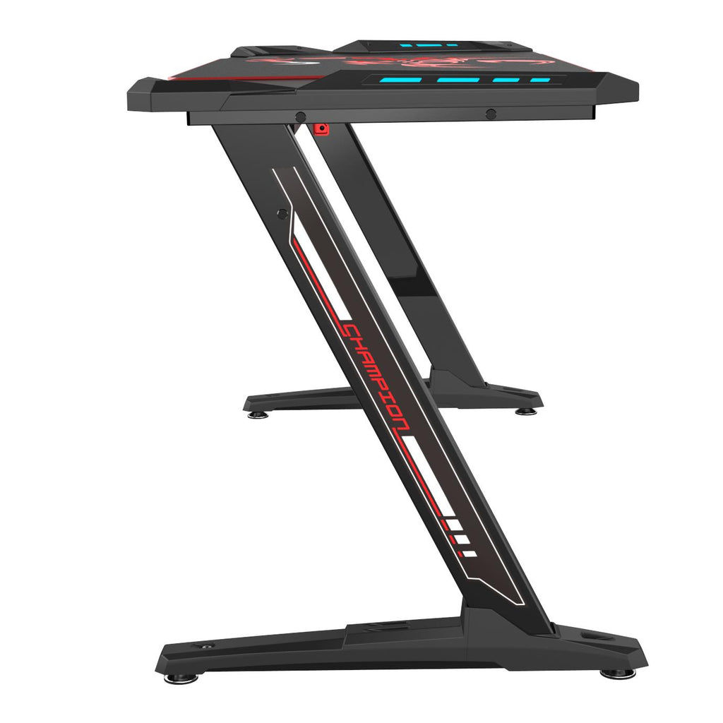 Eureka Ergonomic Z60 Gaming Desk with RGB Lights (Black) JB HiFi