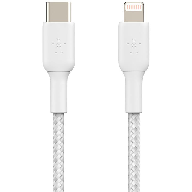 Belkin BoostUp Charge USBC to Lightning Braided Cable 2m (White) JB HiFi