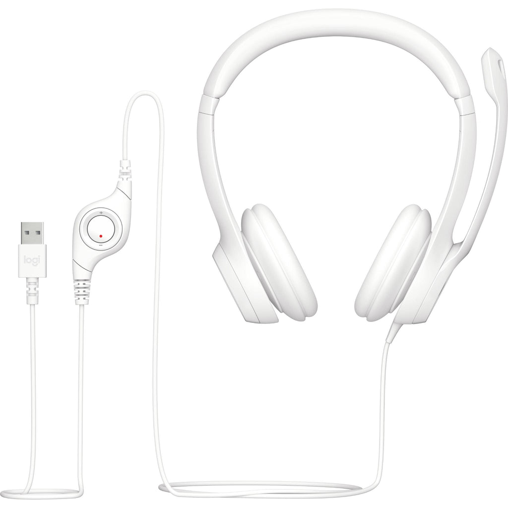 Logitech H390 USB Computer Headset (Off White) JB HiFi
