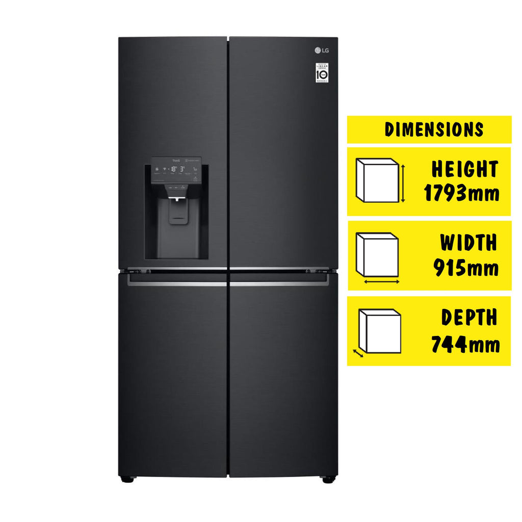 LG GFL706MBL 637L French Door Fridge (Matte Black) JB HiFi