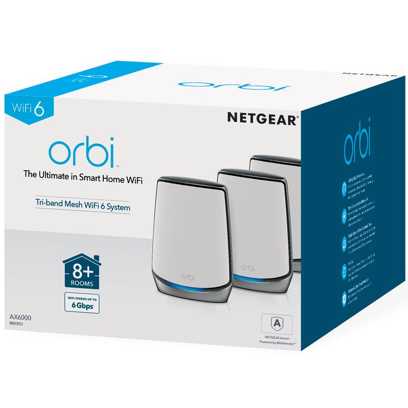 NETGEAR Orbi AX1800 Dual-Band Mesh Wi-Fi 6 System (3 pack) - JB Hi-Fi