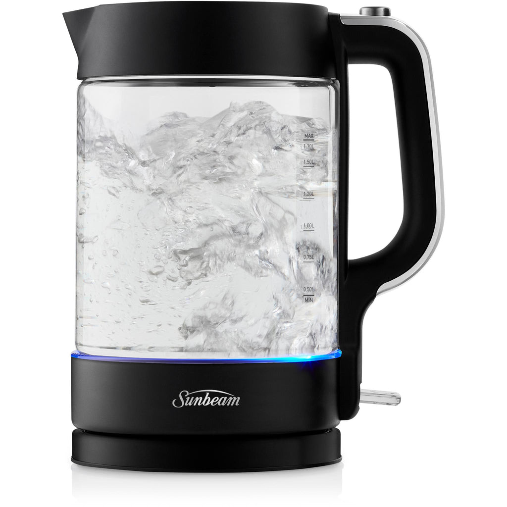 Sunbeam Classic Glass Kettle (Black) JB HiFi