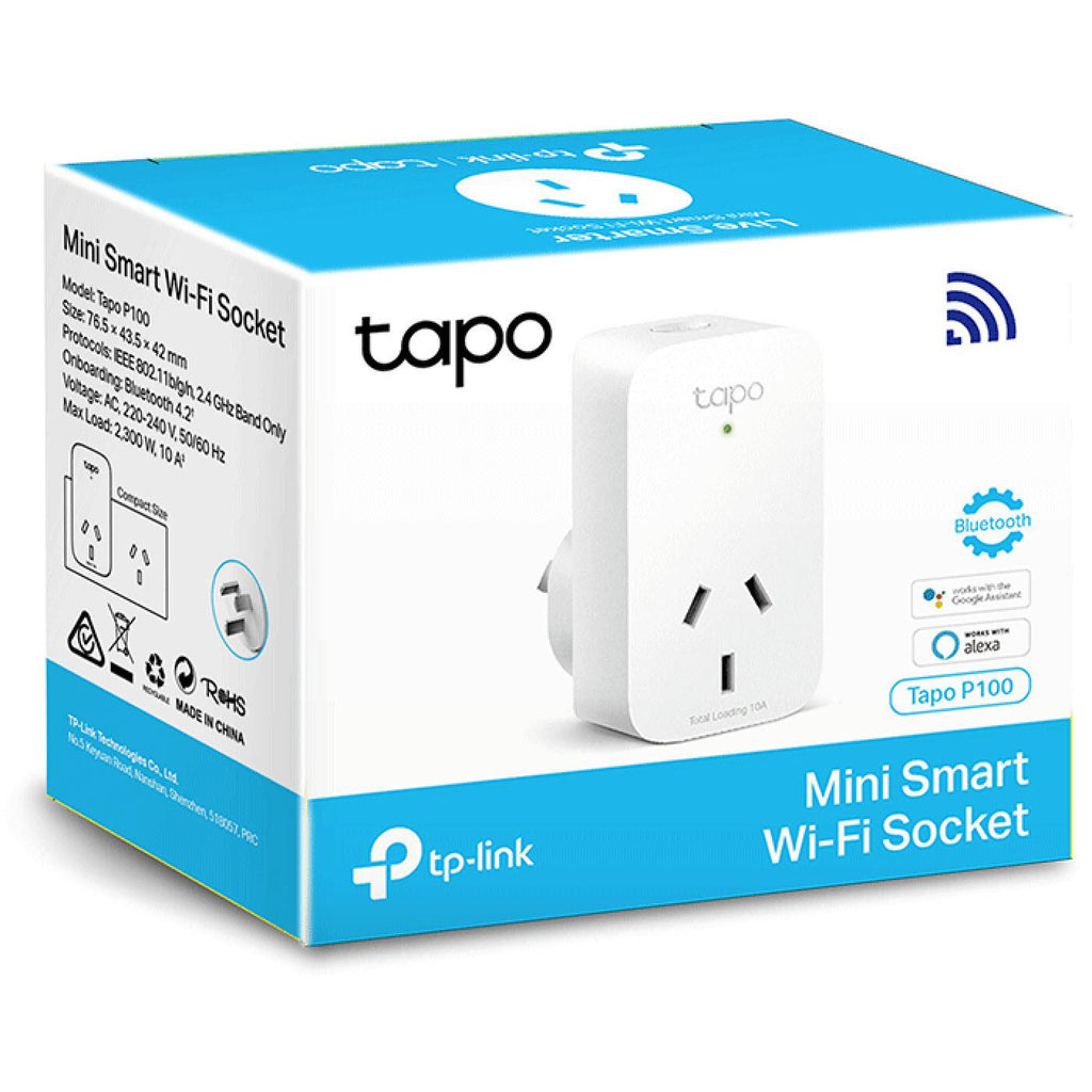 Prise Intelligente TP-Link MINI SMART Tapo P100 2900W Wi-Fi Blanc