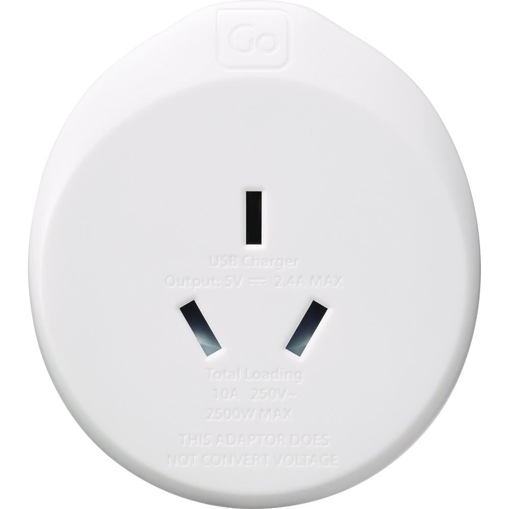 Go Travel Outbound Euro with USBA Travel Adapter JB HiFi