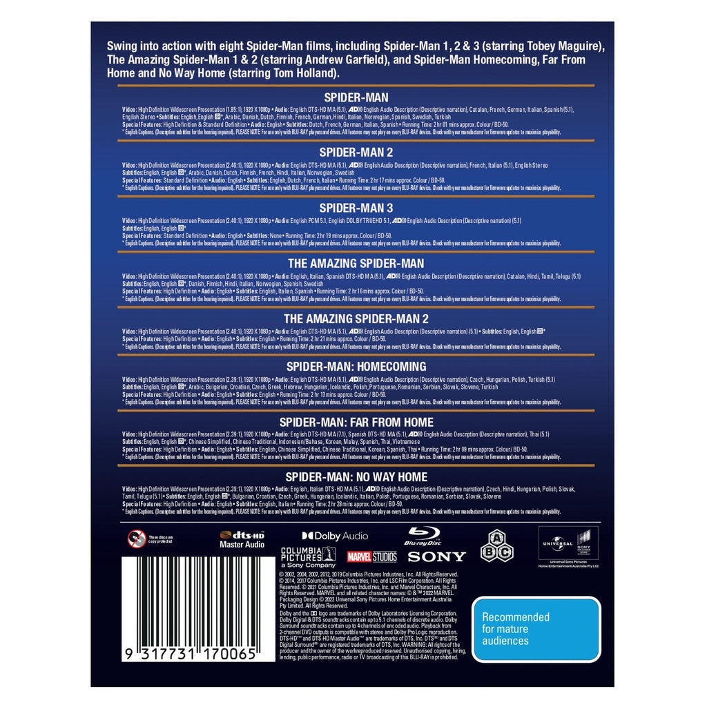 Spider-Man - 8 Movie Pack - JB Hi-Fi