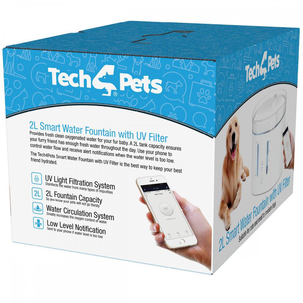 Tech 4 Pets Smart 2L Water Fountain with UV Light JB HiFi