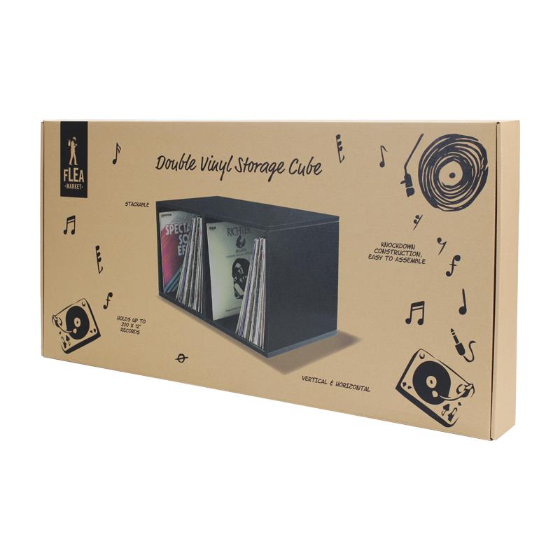 Flea Market Double Vinyl Storage Cube (Black) JB Hi-Fi