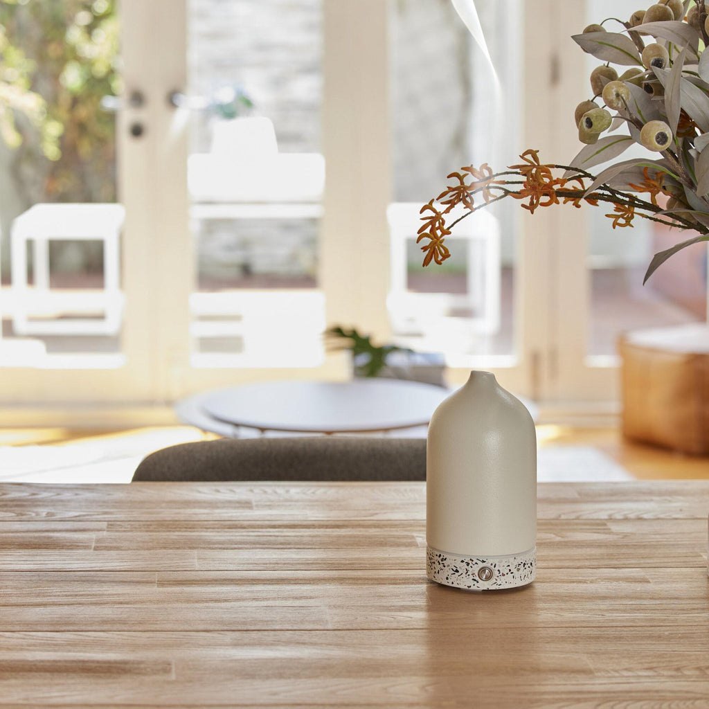 Homedics Ellia Pure Aroma Diffuser Ceramic & Terrazzo (Grey) JB HiFi