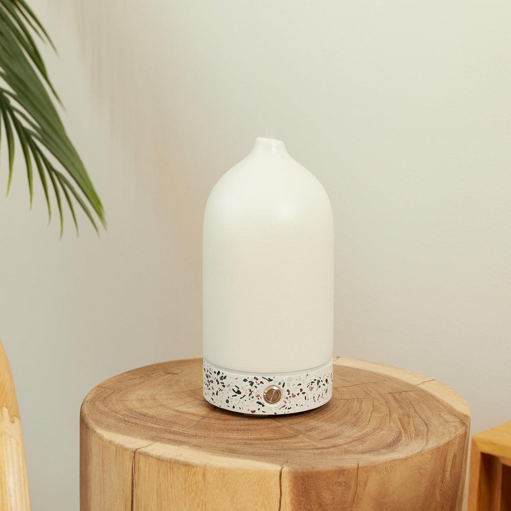 Homedics Ellia Pure Aroma Diffuser Ceramic & Terrazzo (White) JB HiFi
