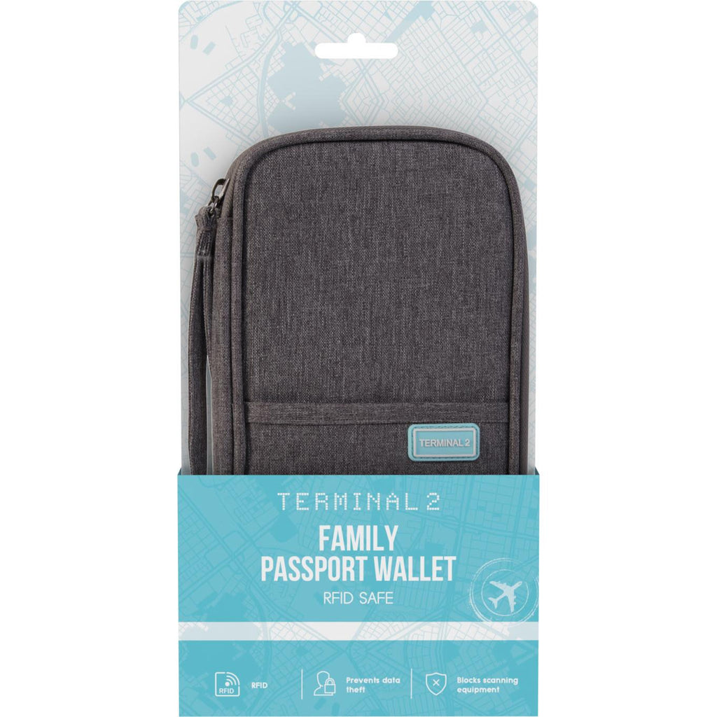 T2 Family RFID Passport Travel Wallet (Grey) JB HiFi