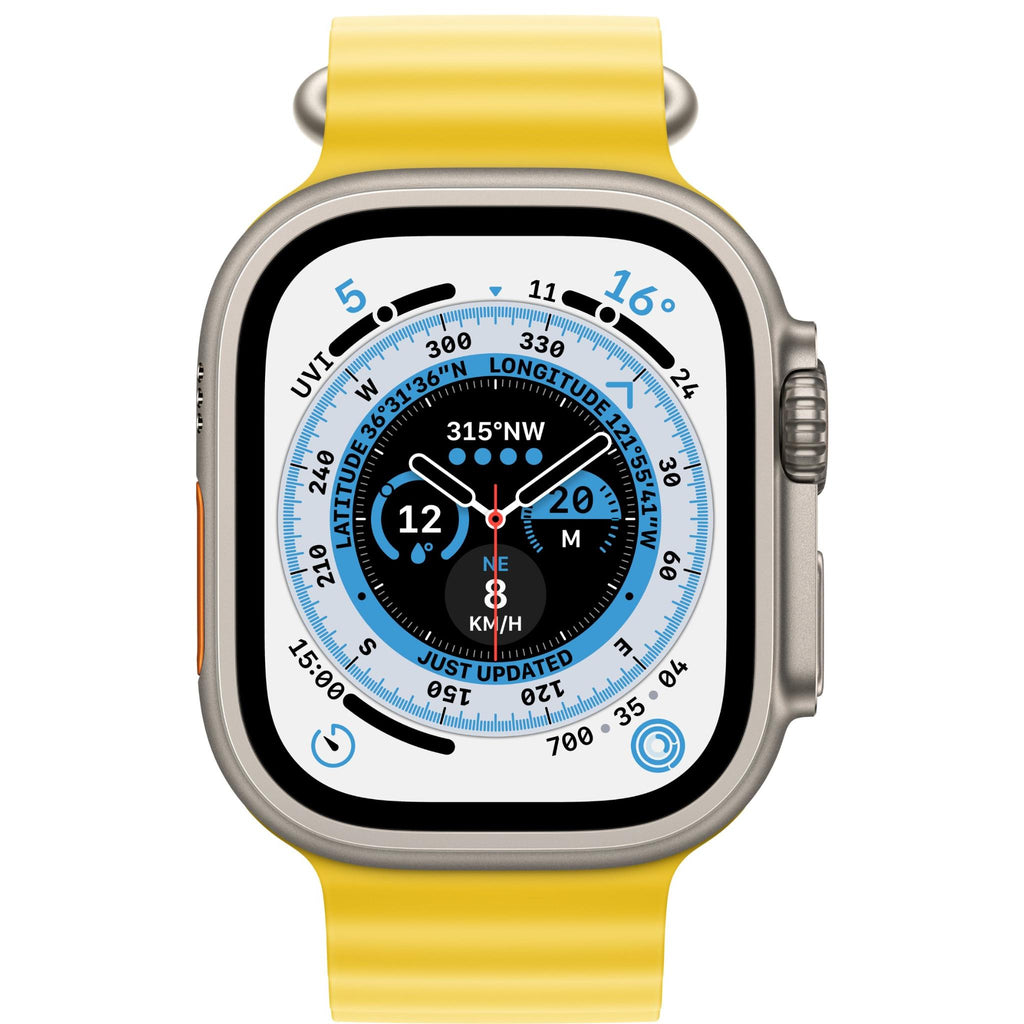 Apple Watch Ultra 49mm Titanium Case GPS + Cellular Ocean Band (Yellow) -  JB Hi-Fi