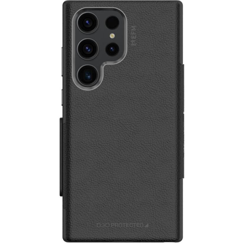 EFM Monaco Wallet Case with D3O for Galaxy S23 Ultra (Black/Space Grey