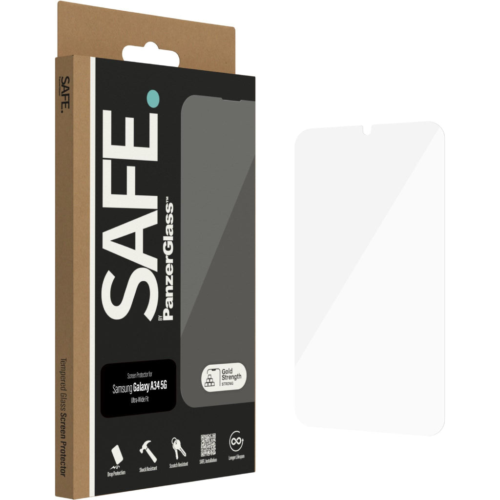 Safe By PanzerGlass Screen Protector for Galaxy A34 [Ultra Wide Fit