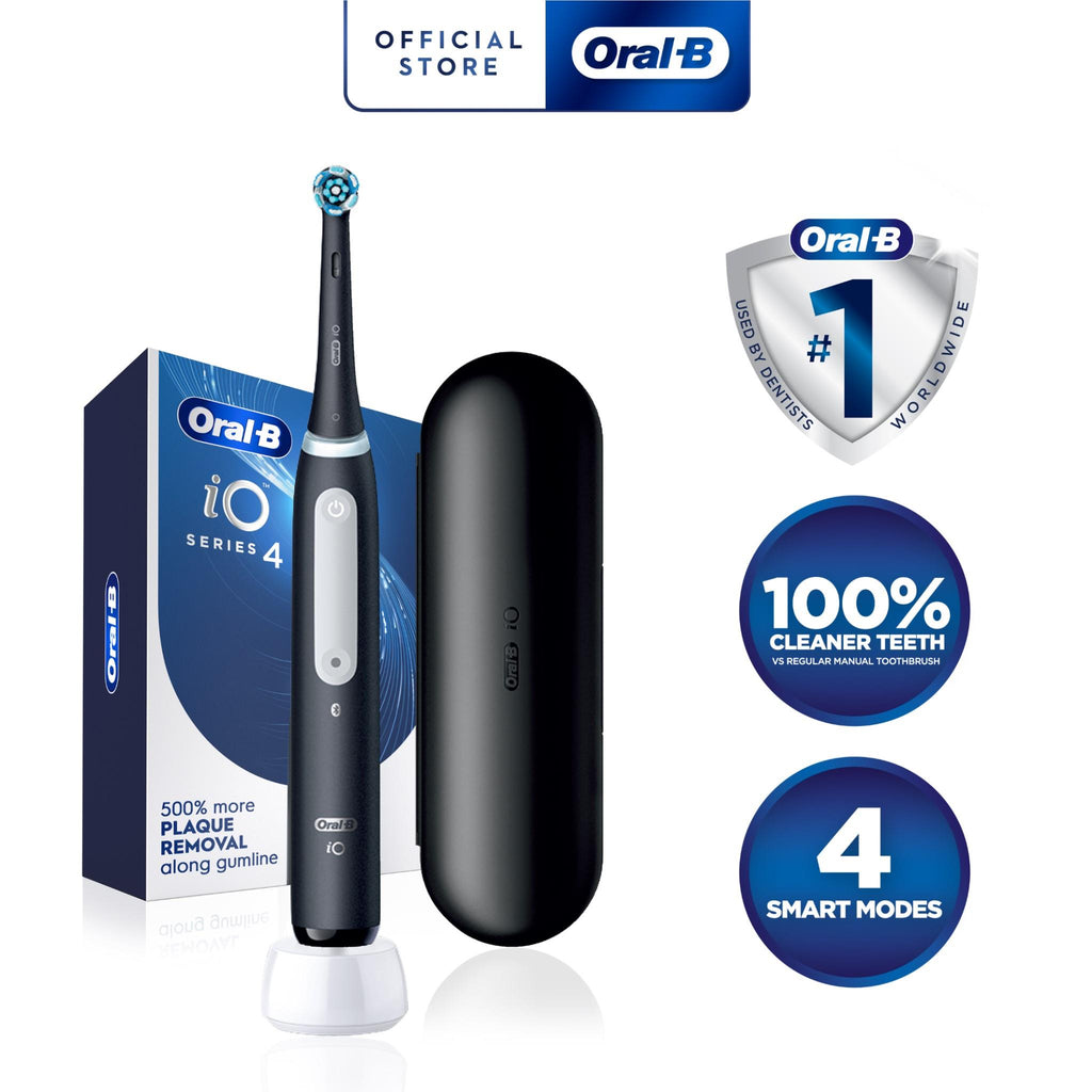 Oral-B iO Series 4 Electric Toothbrush (Black Onyx) - JB Hi-Fi